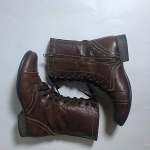 Steve Madden Troopa Combat Boots Cognac Brown 8 M